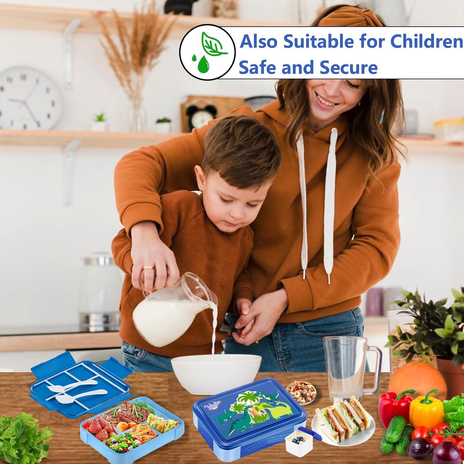 Brotdose Kinder Lunchbox mit Fächern BPA-frei 1330ml Kindergarten Schule