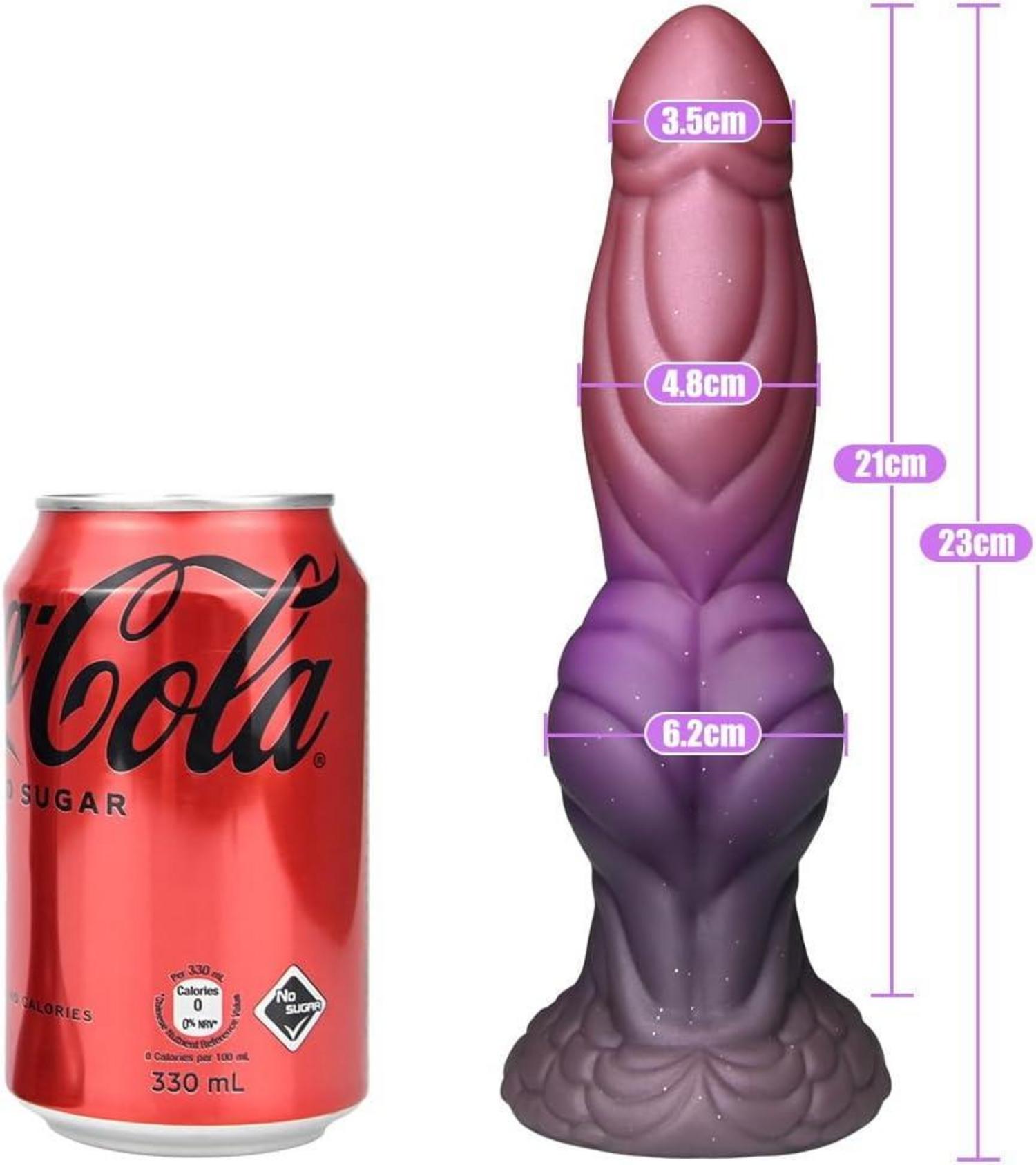 Realistischer Monsterdildo 23cm mit Saugnapf und Knoten - Flüssigsilikon Analdildo