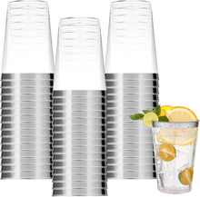 60er Set Silber Rand Partybecher 300ml Wiederverwendbar Hartplastik