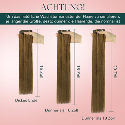 Clip-In Haarverlängerung Echthaar Braun 45cm – 120g