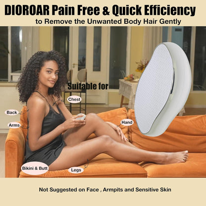 DIOROAR Kristall-Haarentferner Nanoglas Epilierer Peeling Silber