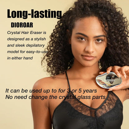 DIOROAR Kristall-Haarentferner Nanoglas Epilierer Peeling Silber