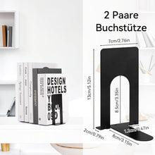 Buchstütze Metall Schwarz 2er Pack 80x70x130mm Bücherhalter