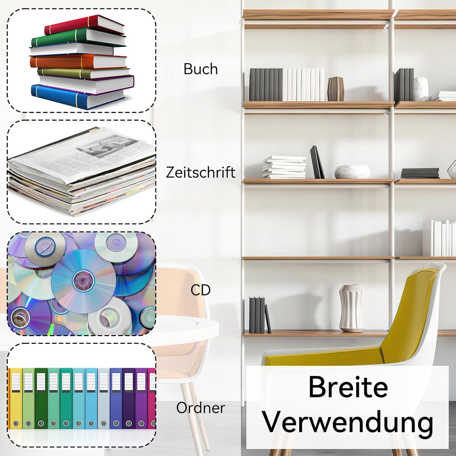 Buchstütze Metall 2er Pack 80x70x130mm Schwarz Bücherhalter Kinder Schule