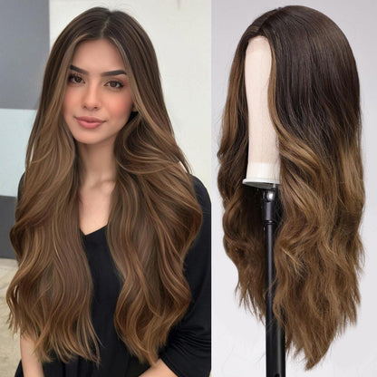 Lange glatte Perücke mit Lace Front – Natürlicher Look