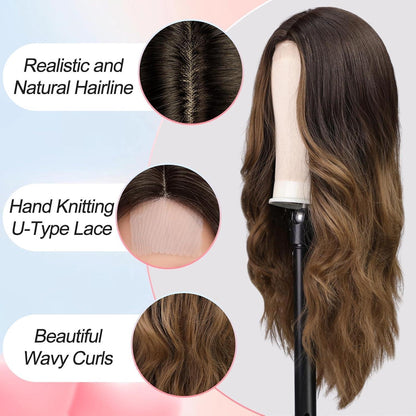 Lange glatte Perücke mit Lace Front – Natürlicher Look