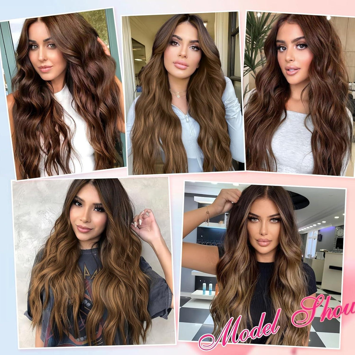 Lange glatte Perücke mit Lace Front – Natürlicher Look
