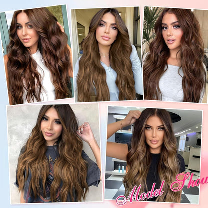 Lange glatte Perücke mit Lace Front – Natürlicher Look