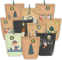 Adventskalender Papiertüten Weihnachtskalender zum Basteln, Zahlen