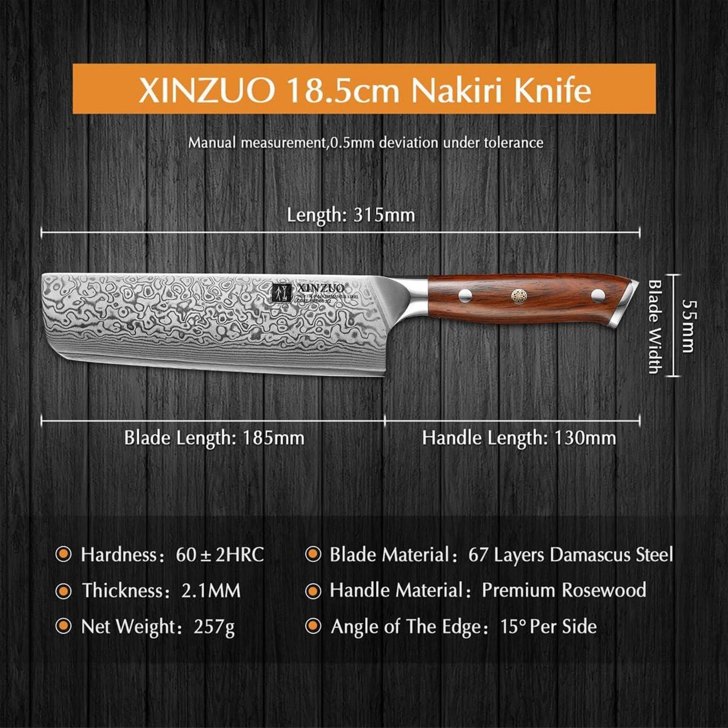 Damaskus Nakirimesser 67 Schichten Profi Kochmesser ergonomischer