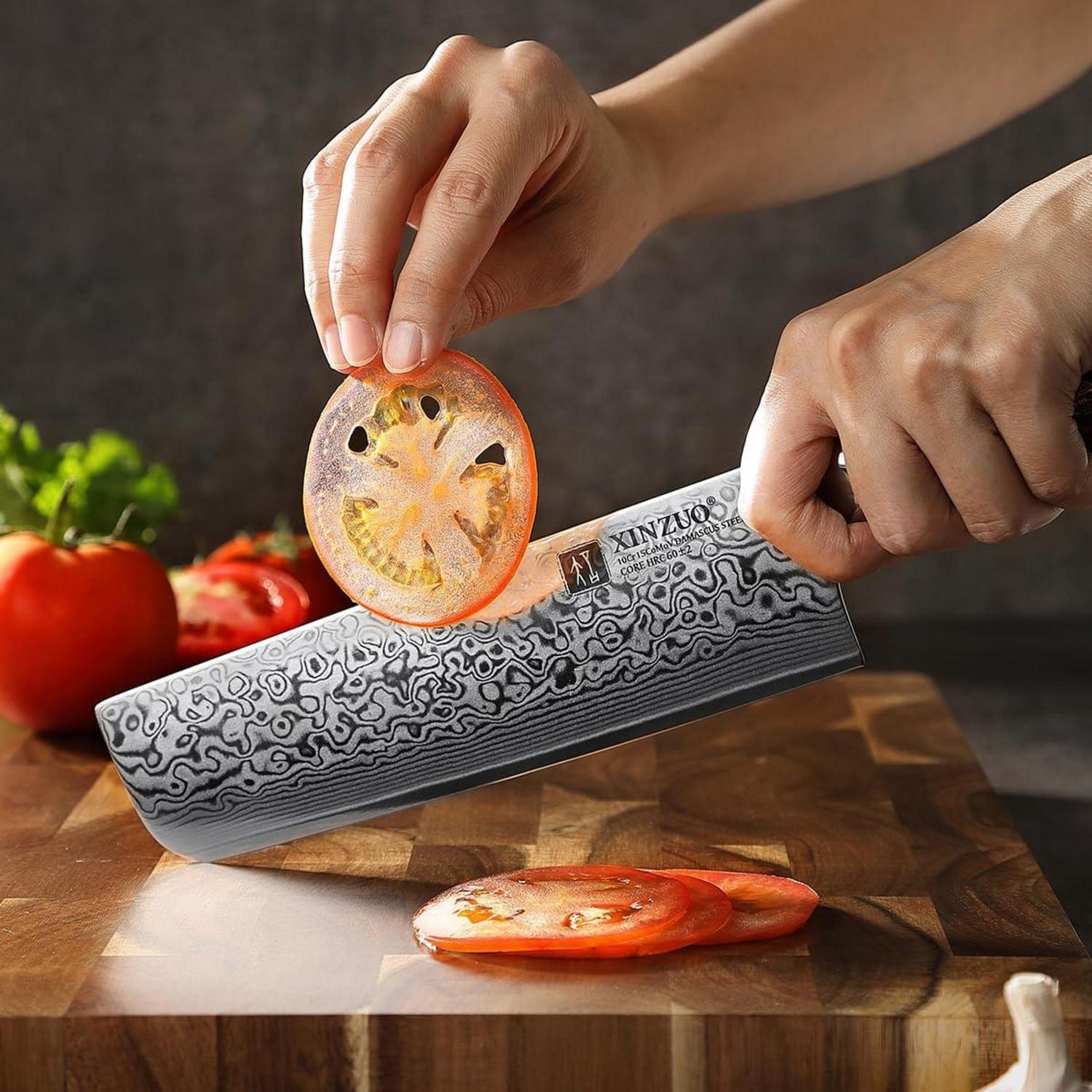 XINZUO 18.5cm Damaskus Nakirimesser Profi Küchenmesser 67 Schichten