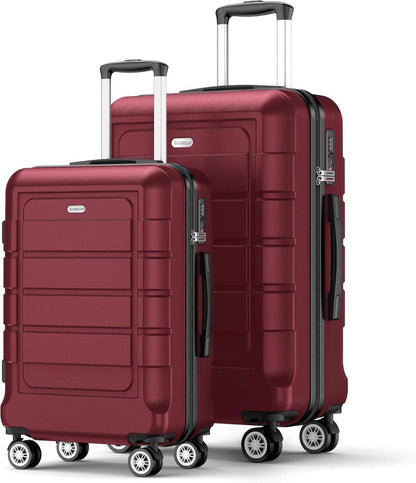 SHOWKOO Kofferset 2tlg Hartschale Leicht ABS+PC Erweiterbar TSA