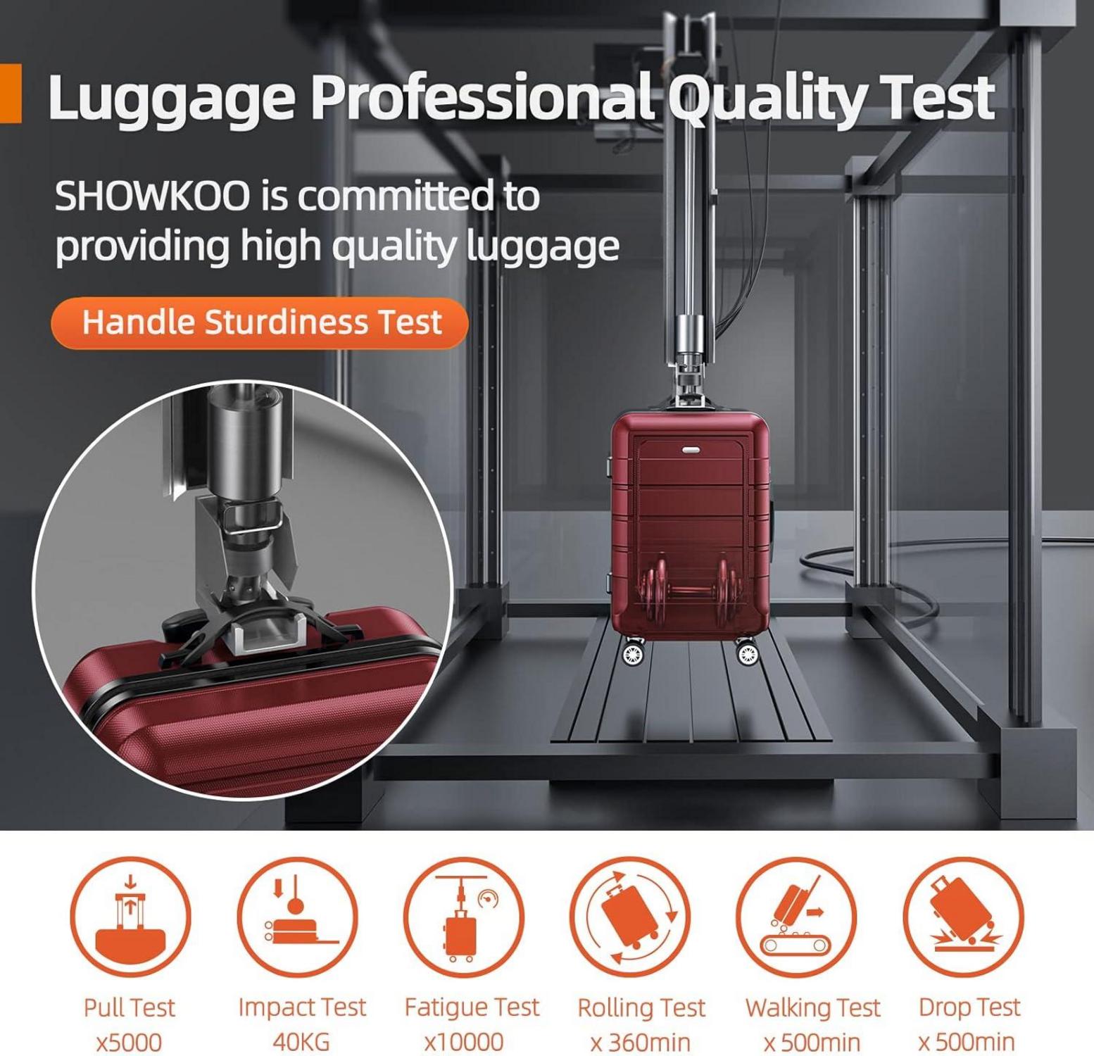 SHOWKOO Kofferset Hartschale 2tlg Leicht TSA-Schloss Rot 55cm+65cm
