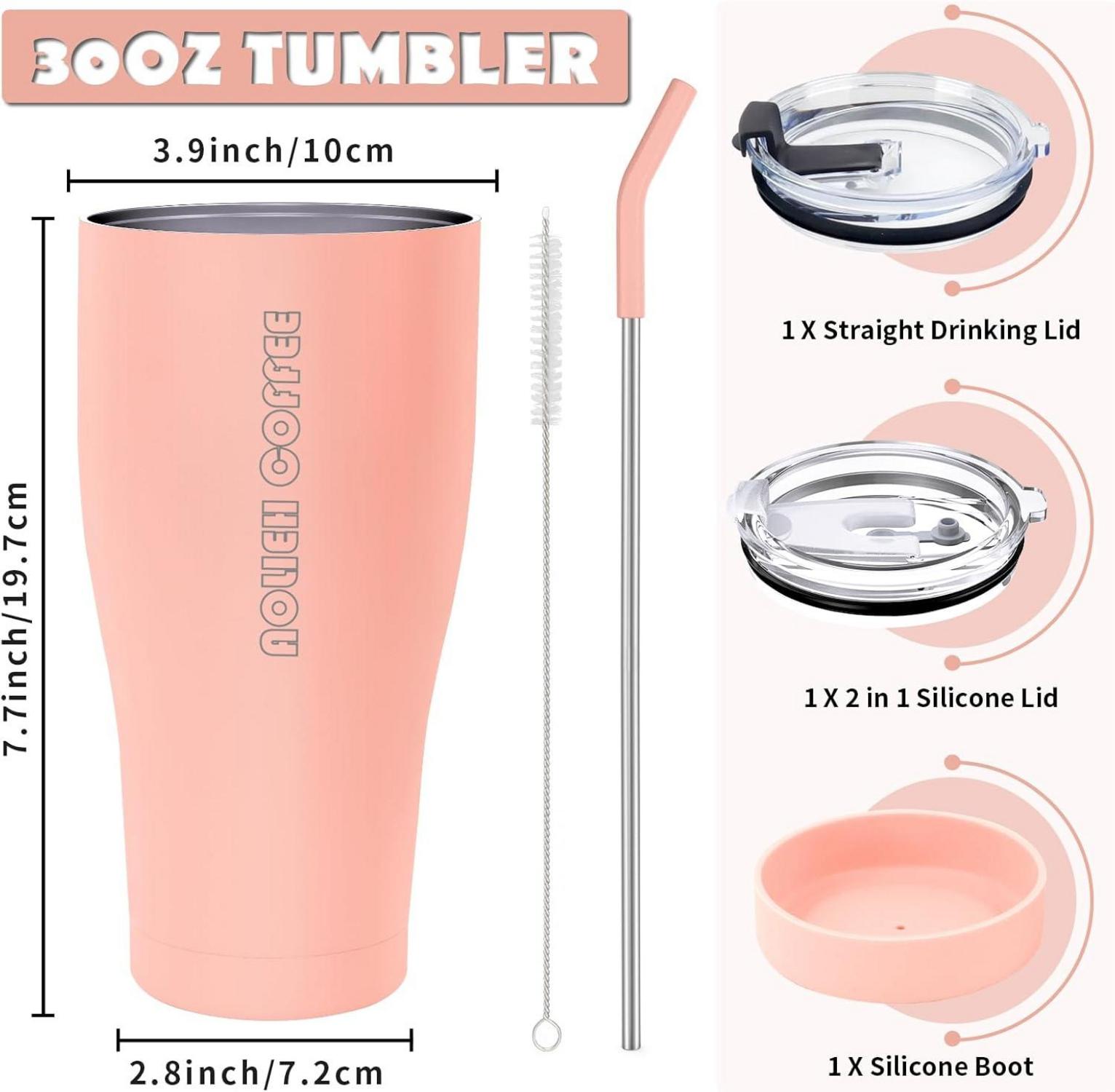 Aolieh 30OZ Thermobecher mit Strohhalm Isolierbecher Edelstahl Vakuum 850ML