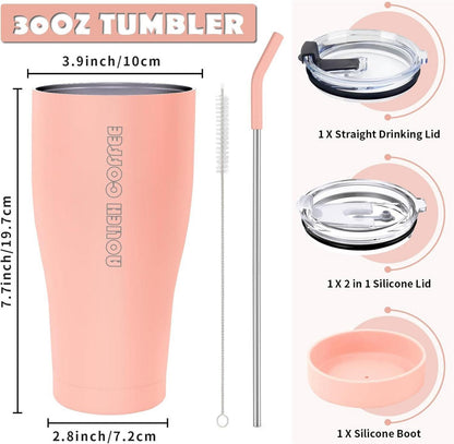 Aolieh 30OZ Thermobecher mit Strohhalm Isolierbecher Edelstahl Vakuum 850ML