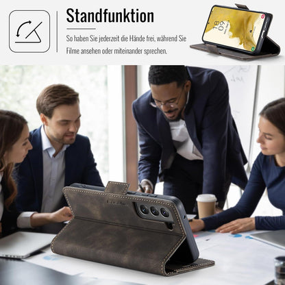 Handyhülle Samsung Galaxy S22 5G PU Leder RFID Schutz Flip Case Kaffee