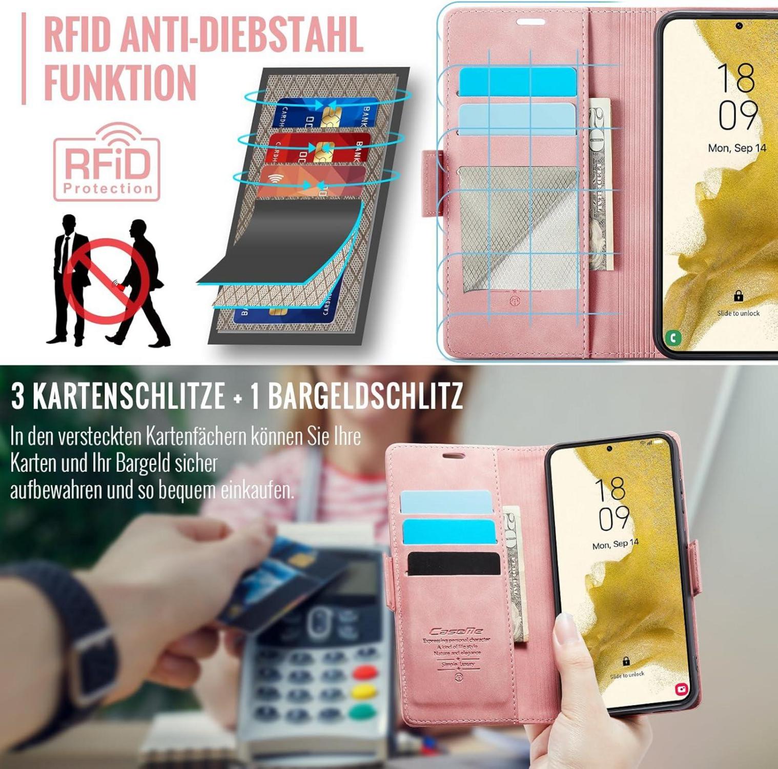 Samsung Galaxy S22 5G Hülle - Premium PU Leder RFID Schutz