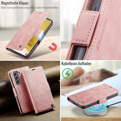 Samsung Galaxy S22 5G Handyhülle Klapphülle RFID Schutz Kartenfach Standfunktion, Rosa