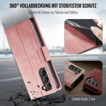 Samsung Galaxy S22 5G Handyhülle PU Leder Klapphülle RFID Schutz Rosa