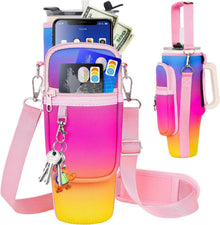 Tragetasche für Wasserflaschen mit Handyfach und verstellbarem Riemen