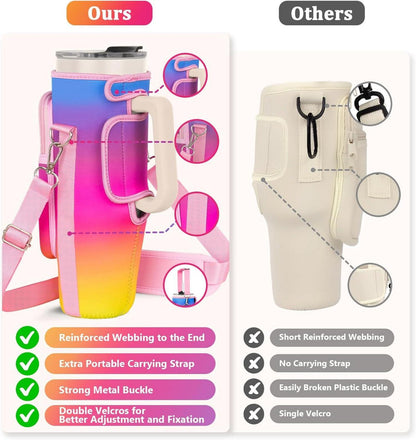 Tragetasche für Wasserflaschen mit Handyfach und verstellbarem Riemen