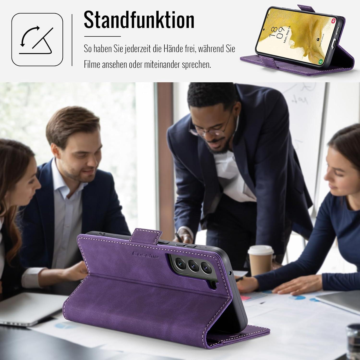 Samsung Galaxy S22 5G Handyhülle PU Leder Klapphülle RFID Schutz
