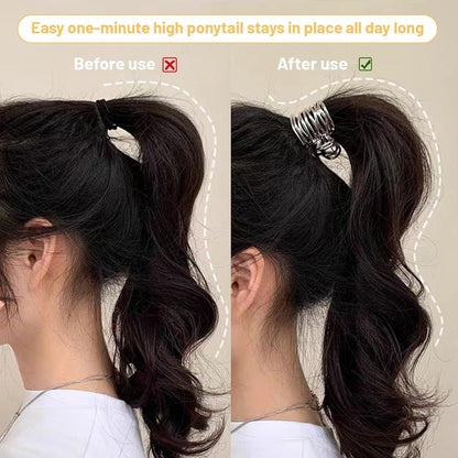 Haarklammer Metall Pferdeschwanz Clips Haarspangen Damen Schwarz Gold