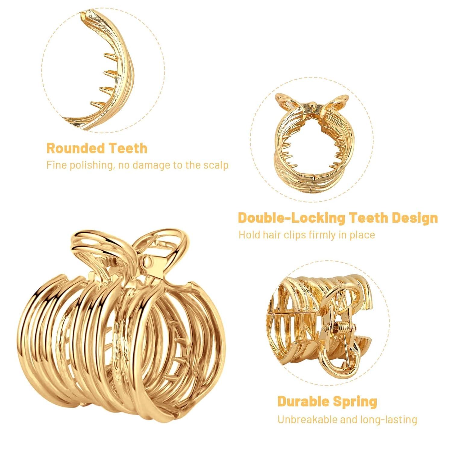 PROPOG Metall Haarklammer Damen Pferdeschwanz Clips Schwarz Gold Silber