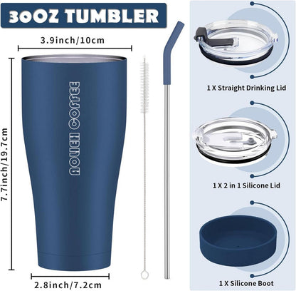 Isolierter Kaffeebecher Edelstahl 850ML Thermobecher to go Marineblau