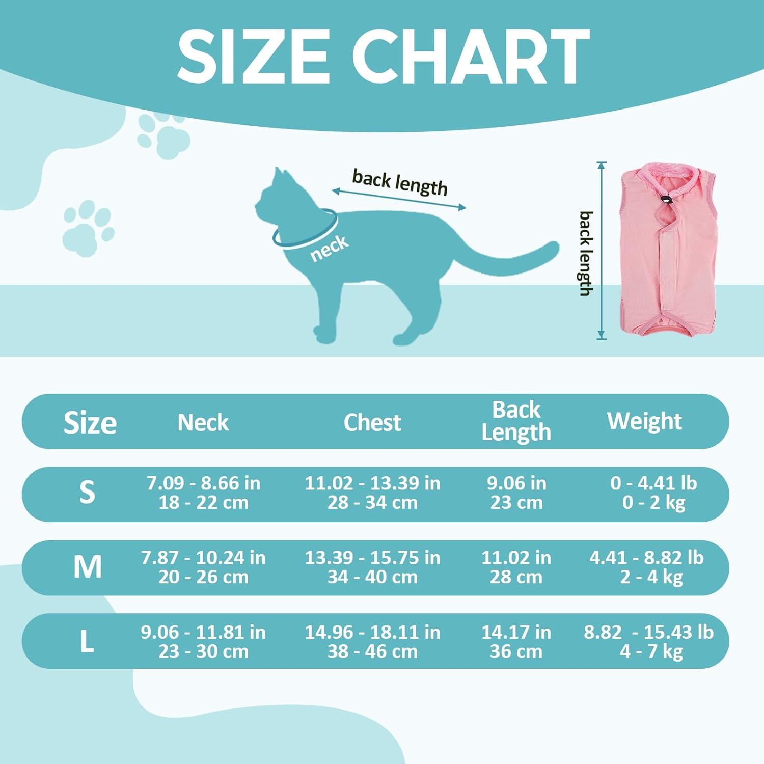 Katzenbody Erholungsanzug Kastration Spay Leckschutz Suit Modal M-Rosa