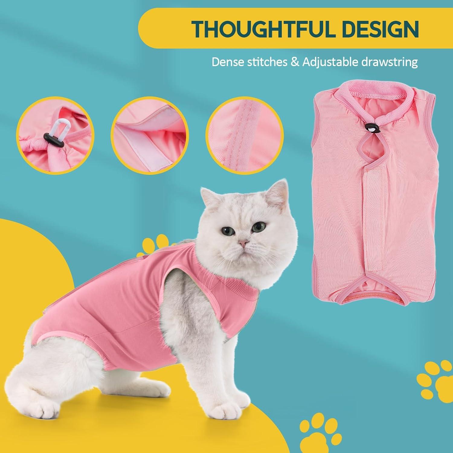 Katzenbody Erholungsanzug Kastration Spay Leckschutz Suit Modal M-Rosa