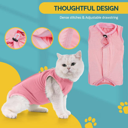 Katzenbody Erholungsanzug Kastration Spay Leckschutz Suit Modal M-Rosa