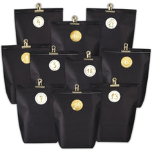 Adventskalender zum Befüllen 24 Papiertüten Schwarz Golden