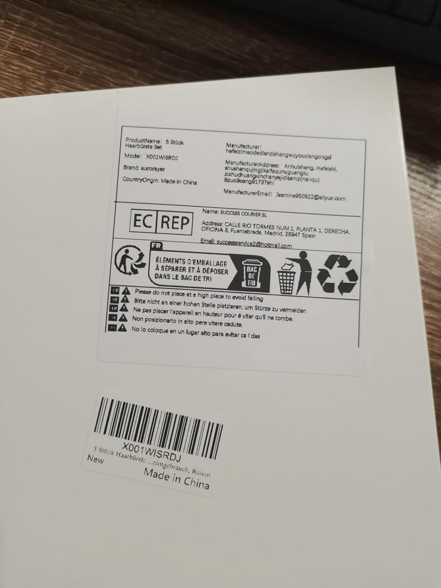 5er Haarbürsten Set mit Rundkamm Entlüftungsbürste für