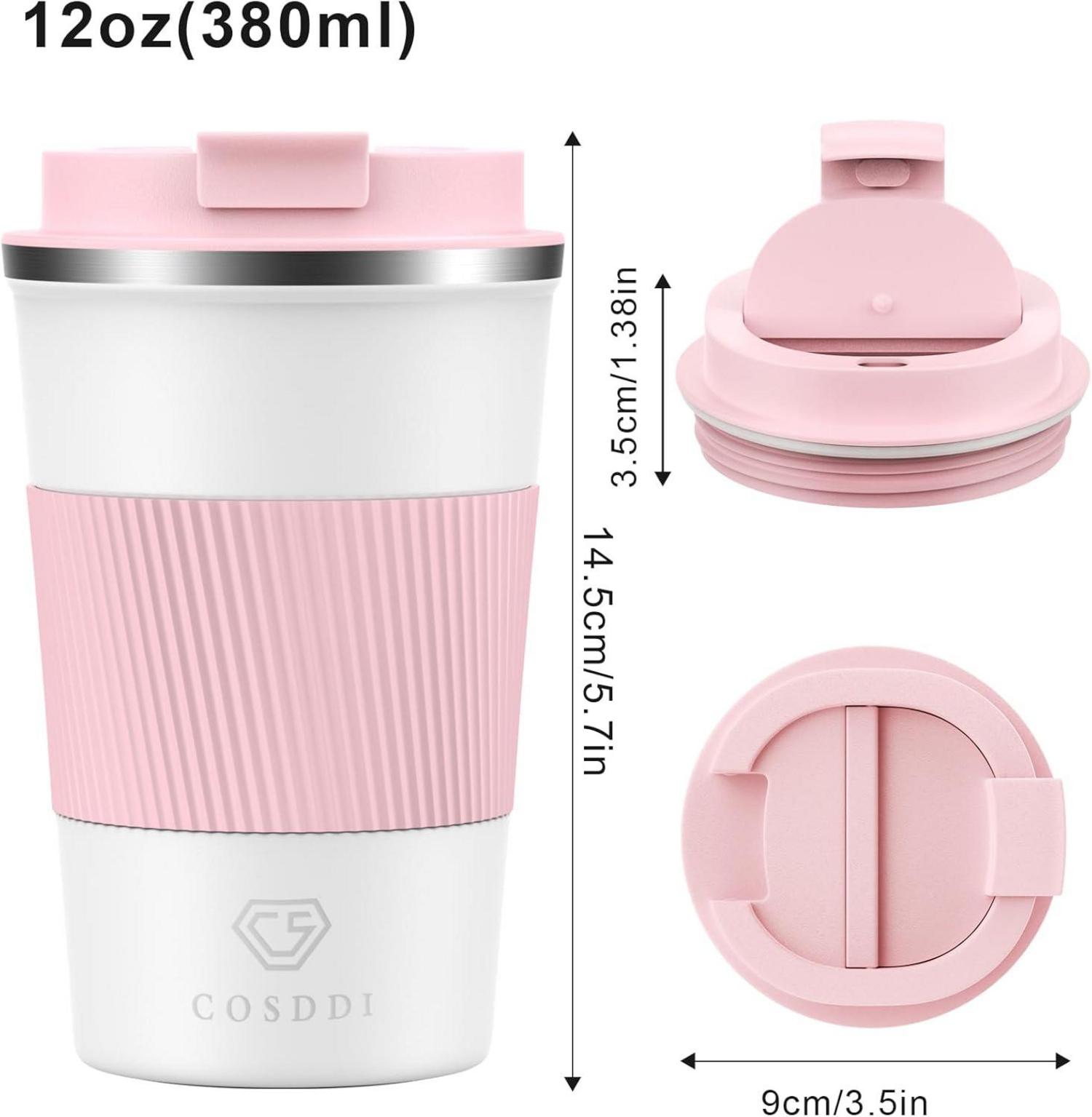 Thermobecher Isolierbecher Travel Mug Edelstahl 380ml Vakuum
