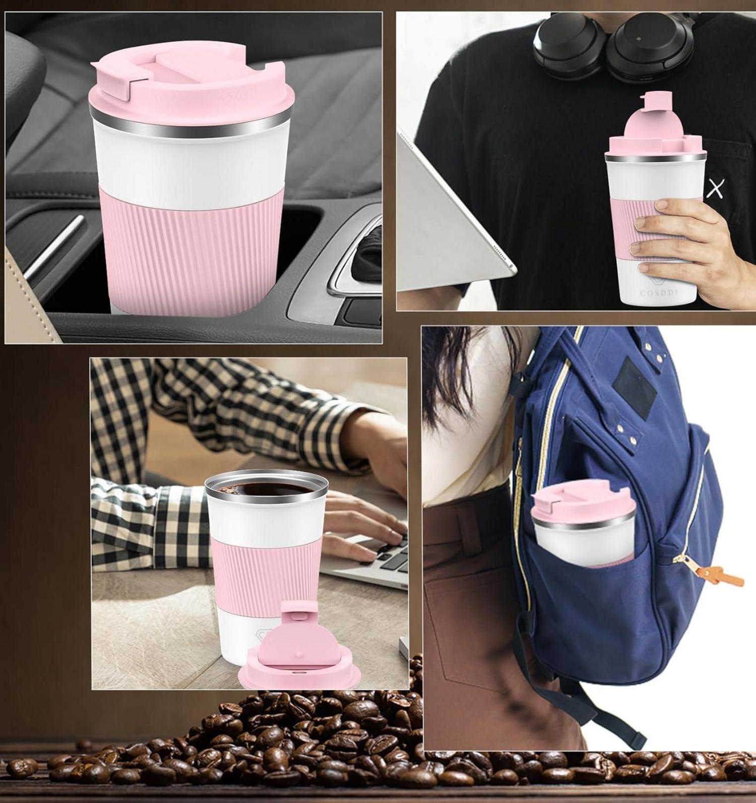 CS COSDDI Isolierbecher Edelstahl Travel Mug 380ml Vakuum auslaufsicher