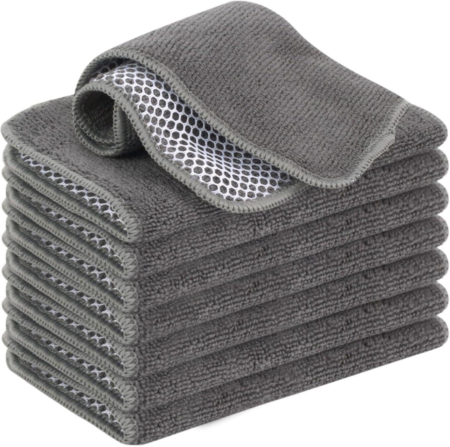 Microfaser Spültücher Spüllappen waschbar Poly-Mesh-Scheuerseite 8er