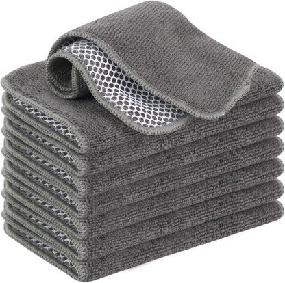 Microfaser Spültücher Spüllappen waschbar Poly-Mesh-Scheuerseite 8er
