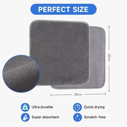 Microfaser Spültücher 8er Pack, waschbar, Geschirrtücher, Grau 20x20cm