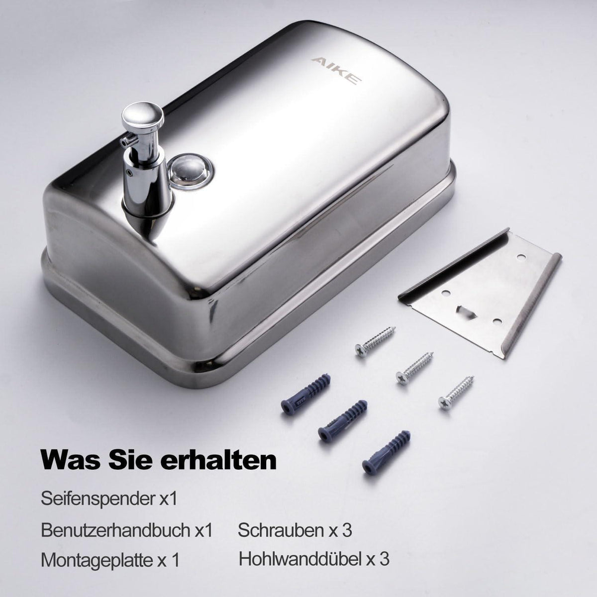 Edelstahl Seifenspender Wandmontage 500ml mit Füllstandanzeige