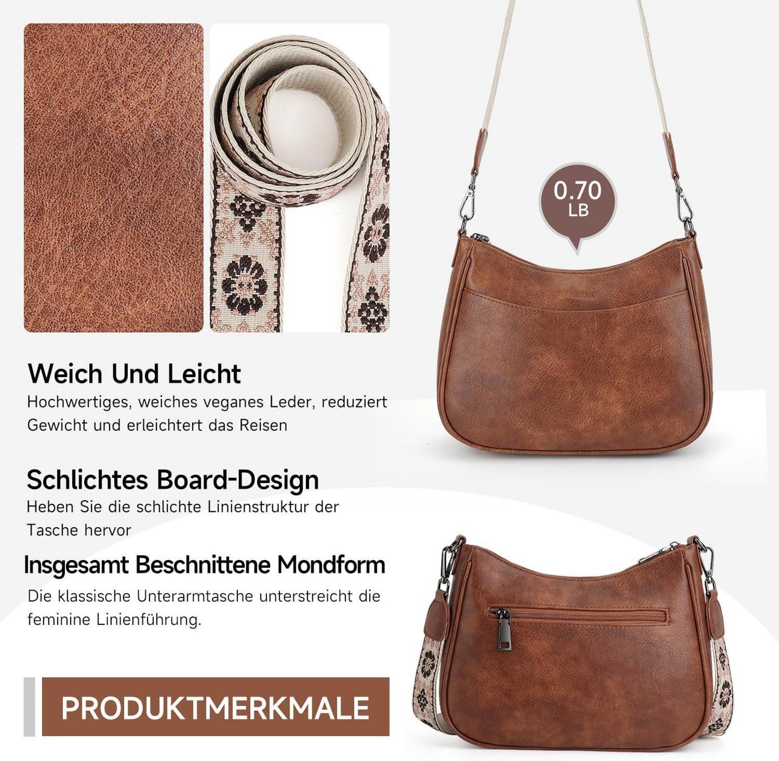 Kleine Crossbody-Tasche mit breitem Gurt und Kartenschlitz