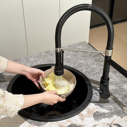 TIMACO Schwarz Wasserhahn Küche mit Brause und Ausziehfunktion 360° schwenkbar