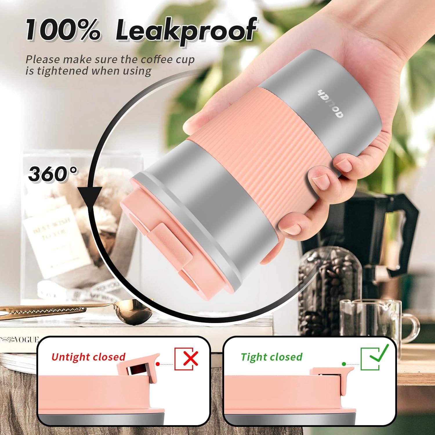 Aolieh Thermobecher Edelstahl Kaffeebecher Auslaufsicher 380ML