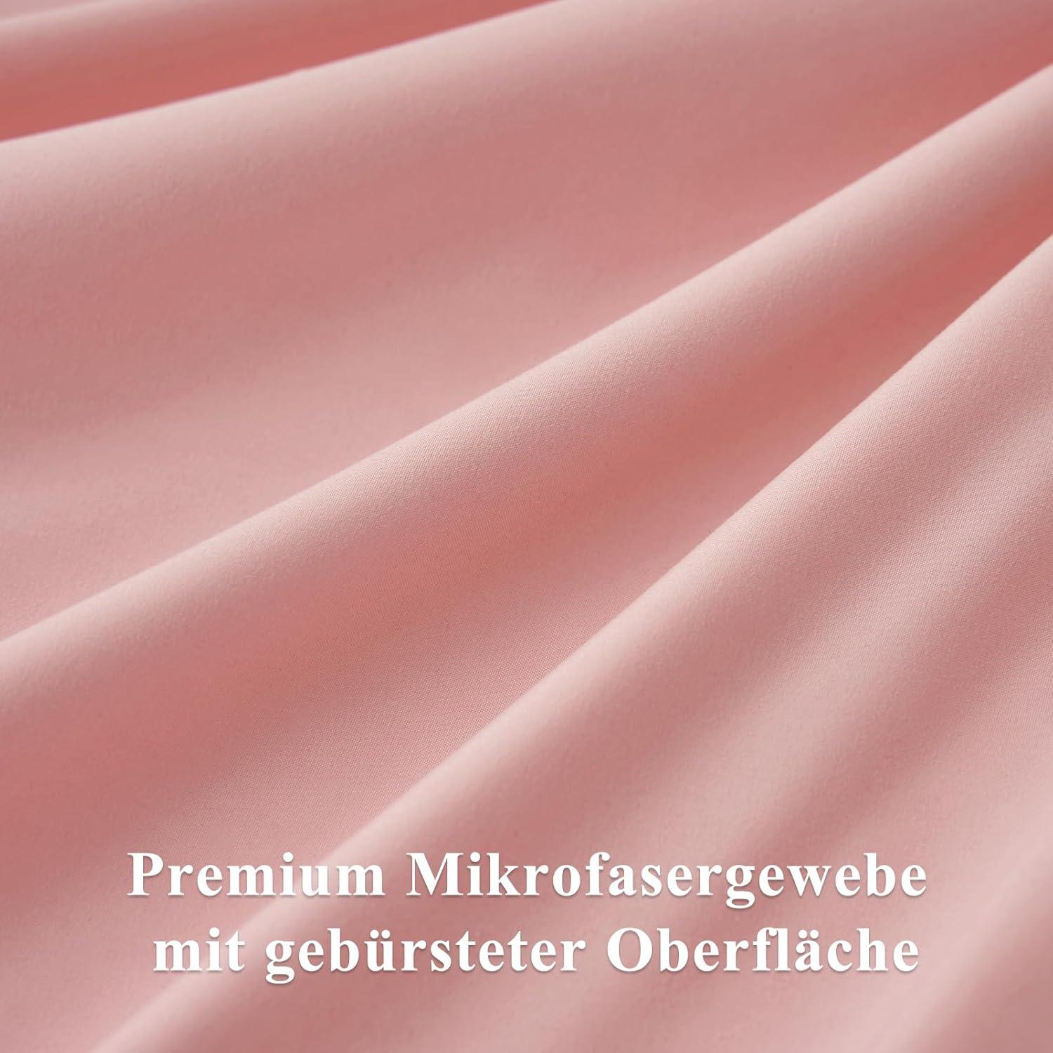 Kissenbezug 80x80 Pfirsch Rosa Mikrofaser 2er Set mit Reißverschluss