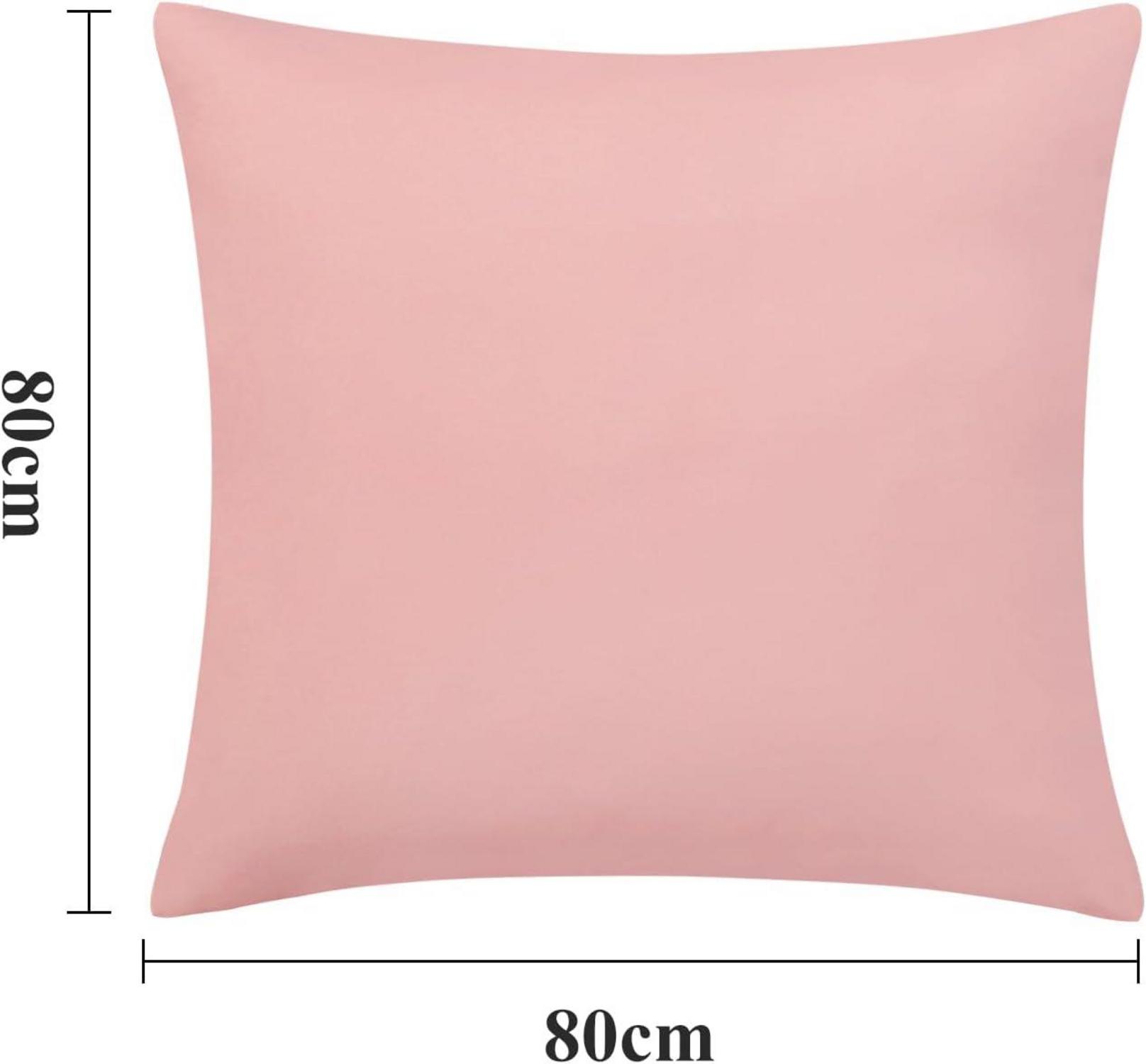 2er Set Kissenbezug 80x80 Pfirsch Rosa Mikrofaser Weich Reißverschluss