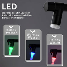 LED Schwarz Küchenarmatur mit Ausziehbarer Brause