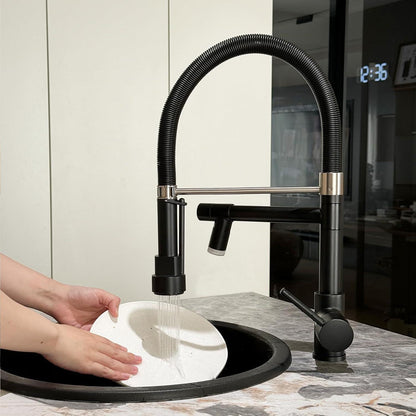 LED Schwarz Wasserhahn Küche mit Schloss Brause Ausziehbar
