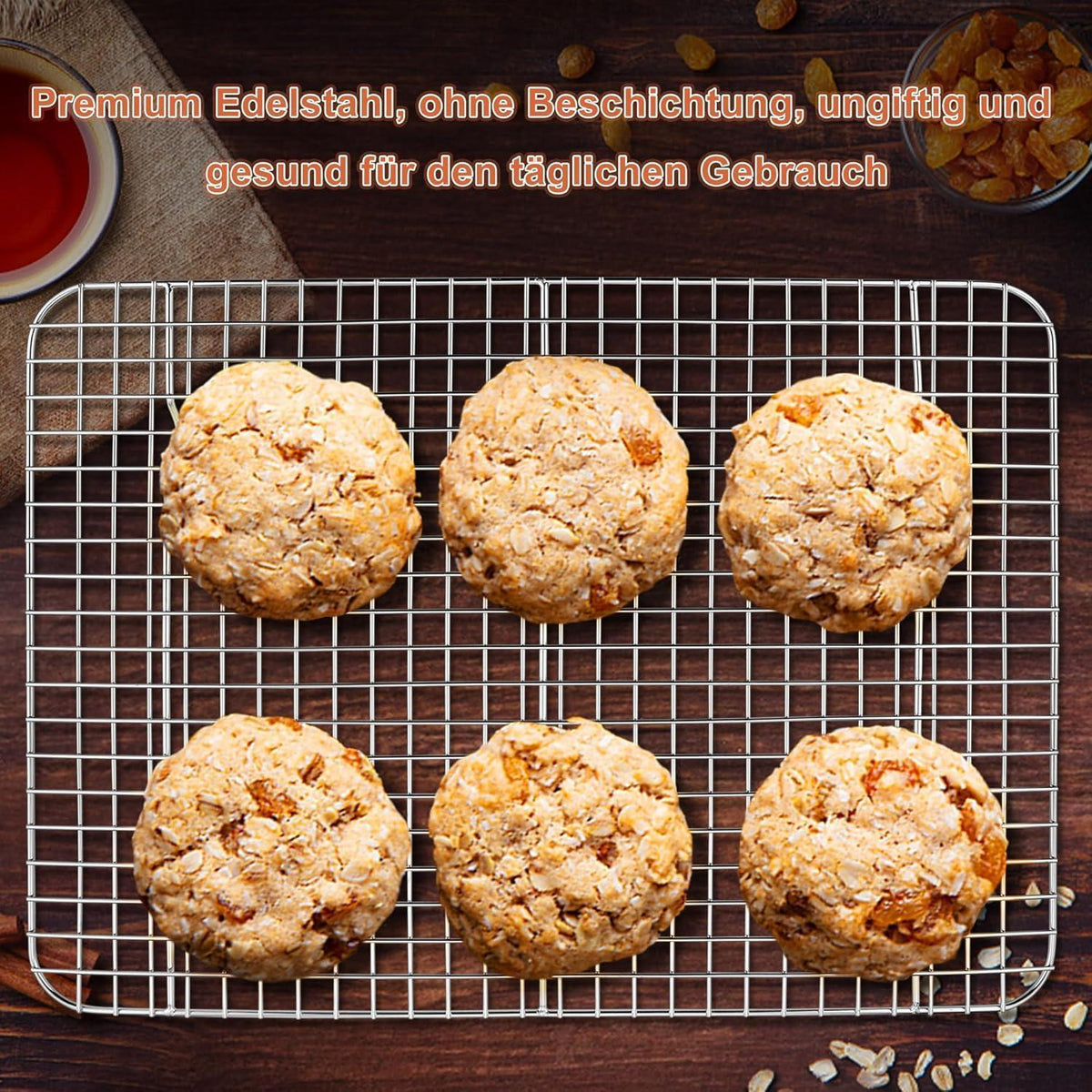 Abkühlgitter 2er-Set Edelstahl, Kuchengitter für Backen & Grillen
