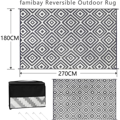 Wetterfester Outdoor Teppich Grau 180x270 cm – Wasserfest & Leicht