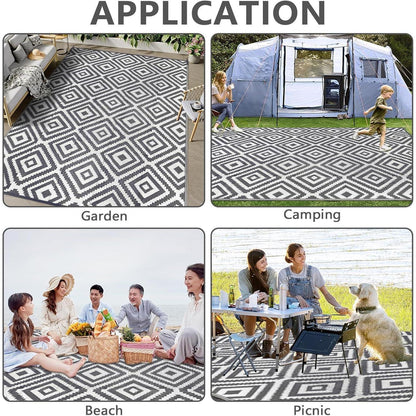 Wetterfester Outdoor Teppich Grau 180x270 cm – Wasserfest & Leicht